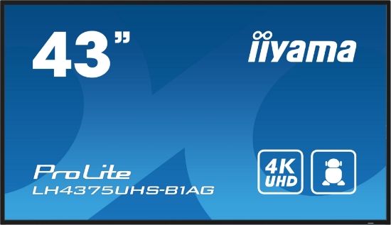 Picture of iiyama ProLite Digital signage flat panel 108 cm (42.5") LCD Wi-Fi 500 cd/m² 4K Ultra HD Black Built-in processor Android 11 24/7