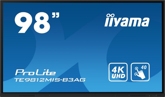Picture of iiyama TE9812MIS-B3AG Signage Display Kiosk design 2.49 m (98") LCD Wi-Fi 400 cd/m² 4K Ultra HD Black Touchscreen Built-in processor Android 11 24/7