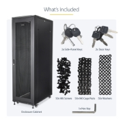 Picture of StarTech.com 4-Post 42U Server Rack Cabinet, 19" Data Rack Cabinet for Computer / AV / IT Equipment mount, Rack Server Cabinet with Casters, Full Size Industrial Network Cabinet