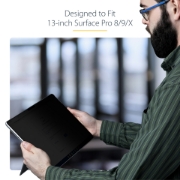 Picture of StarTech.com 4-Way Privacy Screen For 13-inch Surface Pro 8/9/X Laptop, Portrait/Landscape Modes, Touch-Enabled, +/- 30 Deg. View, Blocks up to 51% Blue Light, Anti-Glare