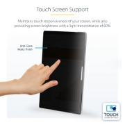 Picture of StarTech.com 4-Way Privacy Screen For 13-inch Surface Pro 8/9/X Laptop, Portrait/Landscape Modes, Touch-Enabled, +/- 30 Deg. View, Blocks up to 51% Blue Light, Anti-Glare