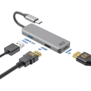 Picture of ACT USB-C 4K multiport adapter for 2 HDMI monitors, USB-A data port
