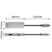 Picture of ACT USB-C 4K multiport adapter for 2 HDMI monitors, USB-A data port
