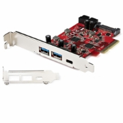 Picture of StarTech.com 5-Port USB PCIe Card - 10Gbps USB 3.1 Gen 2 PCIe Card w/ 1x USB-C & 2x USB-A - 1x 2 Port IDC (Internal 5Gbps USB Header Expansion) - USB C PCI Express Controller Card