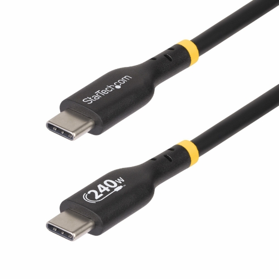Picture of StarTech.com 2m USB-C Charging Cable, USB-IF Certified USB C Cable, 240W PD EPR, USB 2.0 Type-C Laptop Charger Cord, USB-C Data Transfer Cable, TPE Jacket, M/M