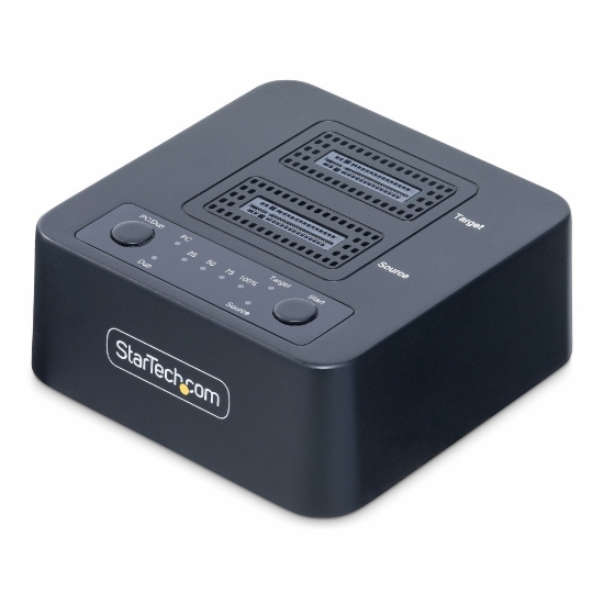 Picture of StarTech.com 1:1 M.2 NVMe Drive Duplicator, Standalone M.2 SSD Cloner/Copier up to 90GBpm, USB 3.2 20Gbps M.2 Dual-Bay Drive Dock, USB-C/A Cables Included