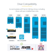 Picture of StarTech.com 1:1 M.2 NVMe Drive Duplicator, Standalone M.2 SSD Cloner/Copier up to 90GBpm, USB 3.2 20Gbps M.2 Dual-Bay Drive Dock, USB-C/A Cables Included