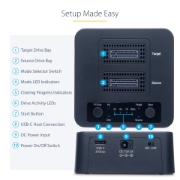 Picture of StarTech.com 1:1 M.2 NVMe Drive Duplicator, Standalone M.2 SSD Cloner/Copier up to 90GBpm, USB 3.2 20Gbps M.2 Dual-Bay Drive Dock, USB-C/A Cables Included