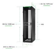 Picture of APC NetShelter SX Server Rack Gen 2, 48U, 2258H x 600W x 1070D mm, with Sides, Black