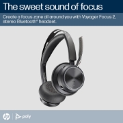 Picture of POLY Voyager Focus 2 Microsoft Teams Certified USB-C-C Headset +USB-C/A Adapter +Charging Stand