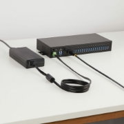 Picture of StarTech.com 16-Port Industrial USB 5Gbps Hub with Power Adapter, Metal Enclosure, Mountable, ESD Protection, Terminal Block Power, USB Charging, Dual-Host Switch - TAA