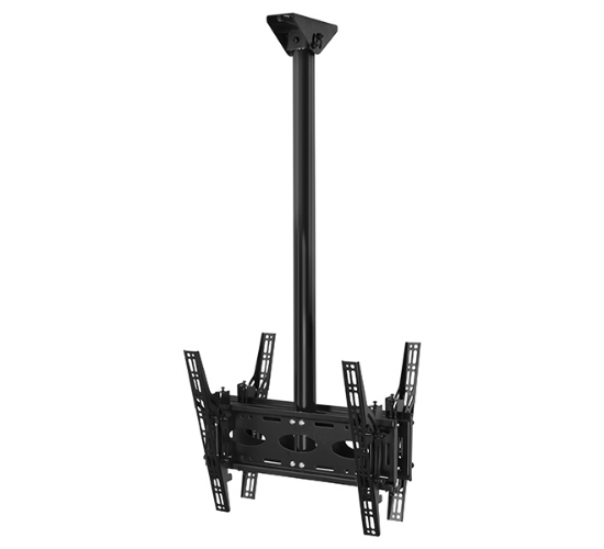 Picture of B-Tech Back-to-Back Universal Flat Screen Ceiling Mount with Tilt (VESA 400) - 3m Ø50mm Pole