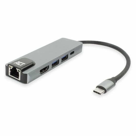 Picture of ACT AC7091 laptop dock/port replicator Wired USB 3.2 Gen 1 (3.1 Gen 1) Type-C Grey