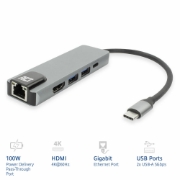 Picture of ACT AC7091 laptop dock/port replicator Wired USB 3.2 Gen 1 (3.1 Gen 1) Type-C Grey
