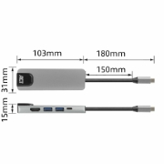 Picture of ACT AC7091 laptop dock/port replicator Wired USB 3.2 Gen 1 (3.1 Gen 1) Type-C Grey
