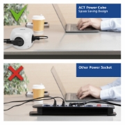 Picture of ACT AC2425 power extension 1.5 m 3 AC outlet(s) Indoor White