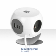 Picture of ACT AC2425 power extension 1.5 m 3 AC outlet(s) Indoor White