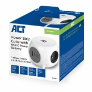 Picture of ACT AC2425 power extension 1.5 m 3 AC outlet(s) Indoor White