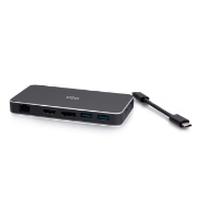 Picture of C2G USB-C 7-in-1 Dual Display MST Docking Station with HDMI, DisplayPort, Ethernet, USB, and Power Delivery up to 100W - 4K 60Hz