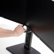 Picture of StarTech.com Crossbar Dual Monitor Desk Stand For Double 27-inch Screens, VESA Mount 75x75/100x100, Toolless Height Adjustment, Up To 13.2lb (6kg) Per Display