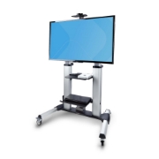 Picture of StarTech.com Rolling TV Cart/Stand On Wheels For 60-100inch Flat Screens Up To 220lb (100kg), Height Adjustment via Hand Crank, Mobile/Portable Trolley Mount