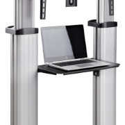 Picture of StarTech.com Rolling TV Cart/Stand On Wheels For 60-100inch Flat Screens Up To 220lb (100kg), Height Adjustment via Hand Crank, Mobile/Portable Trolley Mount