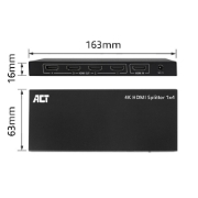 Picture of ACT 4K HDMI splitter, 1 in 4 out, EDID support