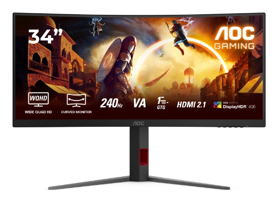 Image de AOC G4 CU34G4Z écran plat de PC 86,4 cm (34") 3440 x 1440 pixels Wide Quad HD LED Noir, Rouge