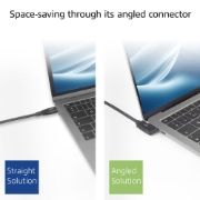 Image de ACT Câble USB 3.0 10 Gbit/s 60 W USB Type-C® (coudé à gauche/droite) vers USB Type-C® (coudé à gauche/droite), 2 mètres