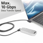 Image de ACT Câble USB 3.0 10 Gbit/s 60 W USB Type-C® (coudé à gauche/droite) vers USB Type-C® (coudé à gauche/droite), 2 mètres