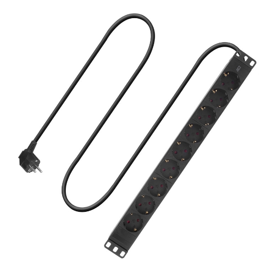 Image de ACT Rallonge PDU 19" CEE7/7 avec 9 prises de type F, 3m H05VV-F 3G1.5