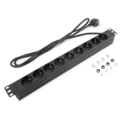 Image de ACT Rallonge PDU 19" CEE7/7 avec 9 prises de type F, 3m H05VV-F 3G1.5
