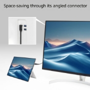 Image de ACT Câble USB 3.0 10 Gbit/s 60 W USB Type-C (droit) vers USB Type-C (coudé vers le haut/bas), 0,5 mètre