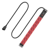 Image de ACT Rallonge PDU 19" C14 IEC60320 avec 8 prises de type E, 3m H05VV-F 3G1.0