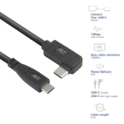 Image de ACT Câble USB 3.0 10 Gbit/s 60 W USB Type-C (droit) vers USB Type-C (coudé à gauche/droite), 0,5 mètre