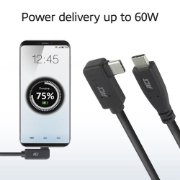 Image de ACT Câble USB 3.0 10 Gbit/s 60 W USB Type-C (droit) vers USB Type-C (coudé à gauche/droite), 0,5 mètre