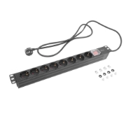 Image de ACT Rallonge PDU 19" CEE7/7 avec 8 prises de type F et interrupteur marche/arrêt, 2.5m H05VV-F 3G1.5