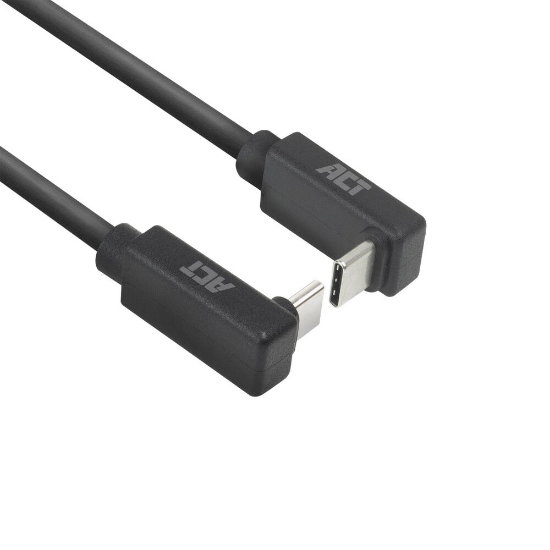 Image de ACT Câble USB 3.0 10 Gbit/s 60 W USB Type-C (coudé vers le haut/bas) vers USB Type-C (coudé vers le haut/bas), 1 mètre