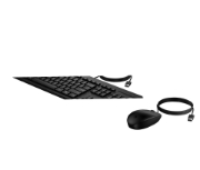 Afbeeldingen van HP 225 Wired Mouse and KB G2 Belgium - English localization AZERTY BE - Maus - AZERTY toetsenbord Inclusief muis Kantoor USB Zwart