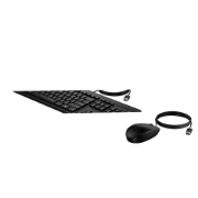Afbeeldingen van HP 225 Wired Mouse and KB G2 Belgium - English localization AZERTY BE - Maus - AZERTY toetsenbord Inclusief muis Kantoor USB Zwart