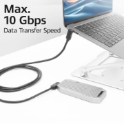 Image de ACT Câble USB 3.0 10 Gbit/s 60 W USB Type-C (coudé vers la gauche/droite) vers USB Type-C (coudé vers le haut/bas), 0,5 mètre