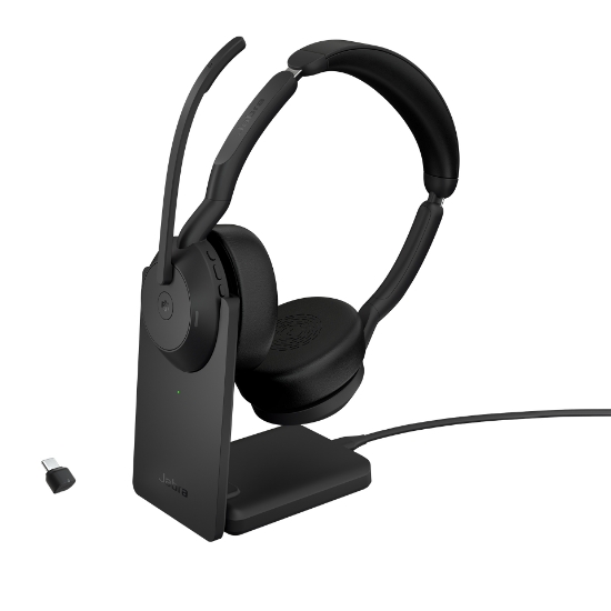 Image de Jabra 25599-999-889 écouteur/casque Avec fil &sans fil Arceau Bureau/Centre d'appels Bluetooth Socle de chargement Noir