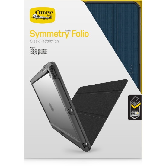 Afbeeldingen van OtterBox Symmetry Folio-hoes voor iPad 7th/8th/9th gen, schokbestendig, valbestendig, dunne beschermende folio-hoes, getest volgens militaire standaard, Blauw
