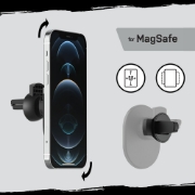 Image de OtterBox Support de ventilation pour voiture pour MagSafe, fixation solide sur le ventilateur de voiture avec MagSafe, conçu pour être facile, solide et sûr à installer, compatible iPhone 14/iPhone 13/iPhone 12 Series, Noir