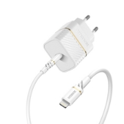 Afbeeldingen van OtterBox EU Wall Charger 20W - 1X USB-C 20W USB-PD + USB C-Lightning Cable 1m, Cloud Dust White