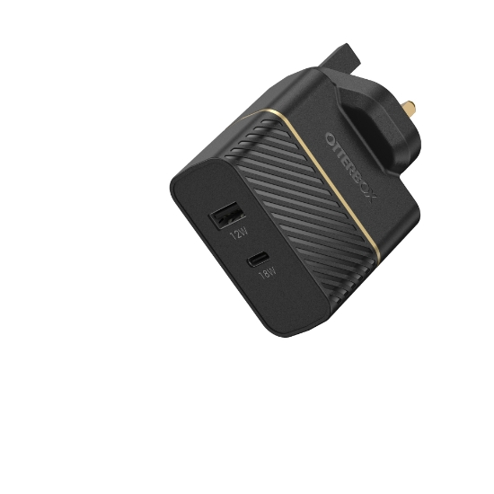 Afbeeldingen van OtterBox UK Wall Charger 30W - USB C 18W + USB A 12W USB-PD, zwart