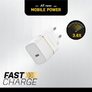 Afbeeldingen van OtterBox EU Wall Charger 30W GaN - 1X USB-C 30W USB-PD, Cloud Dust White