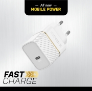 Afbeeldingen van OtterBox EU Wall Charger 30W GaN - 1X USB-C 30W USB-PD, Cloud Dust White