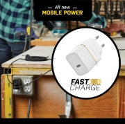Afbeeldingen van OtterBox EU Wall Charger 30W GaN - 1X USB-C 30W USB-PD, Cloud Dust White