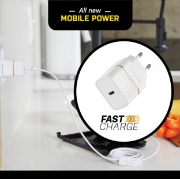 Afbeeldingen van OtterBox EU Wall Charger 20W - 1X USB-C 20W USB-PD, Cloud Dust White